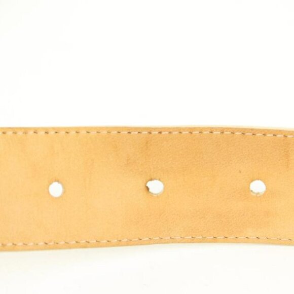 Louis Vuitton 90/36 Ivory x Gold LV Cut Out Initials Belt 71lk328s